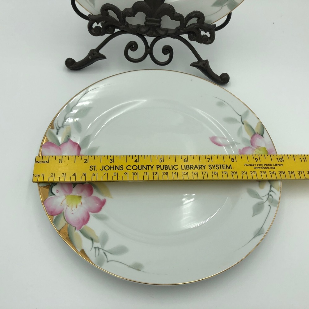 2 Noritake*AZALEA DINNER PLATES GREEN MARK 19322 VINTAGE EXCELLENT 9 7/8" - Picture 4 of 6